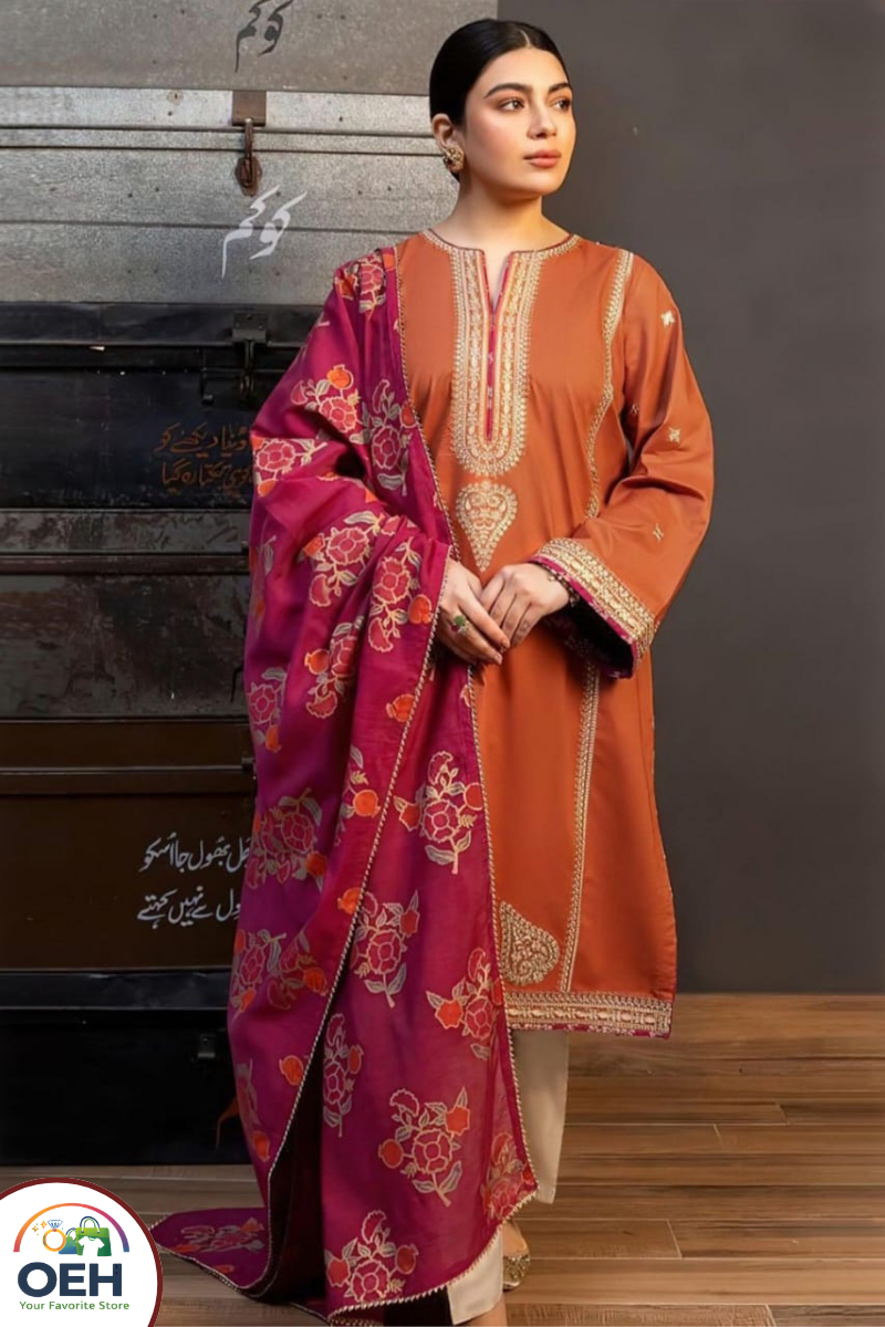 Dhanak Collection Unstitched 3-Piece suits