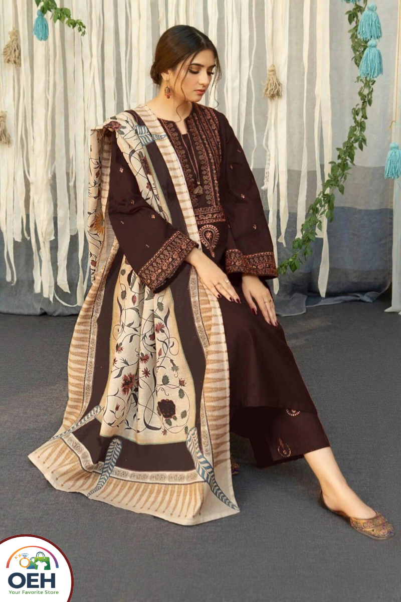 Dhanak Collection Unstitched 3-Piece suits