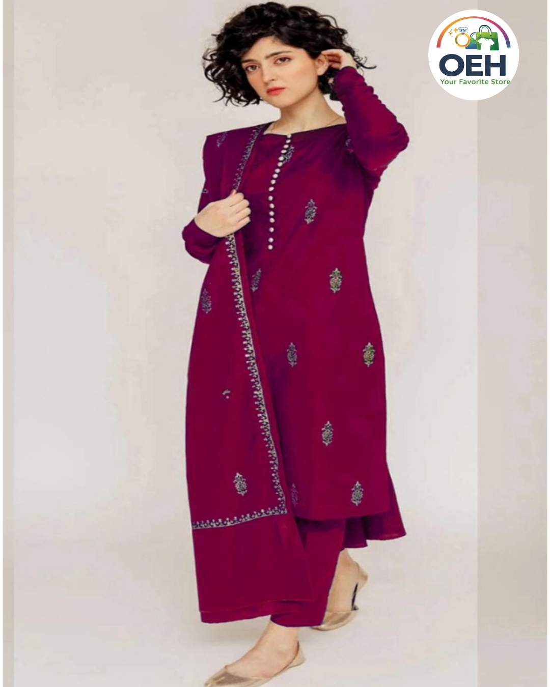 Air jet Lawn Embroidered