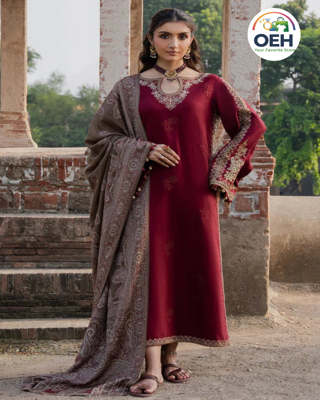 Air jet Lawn Embroidered