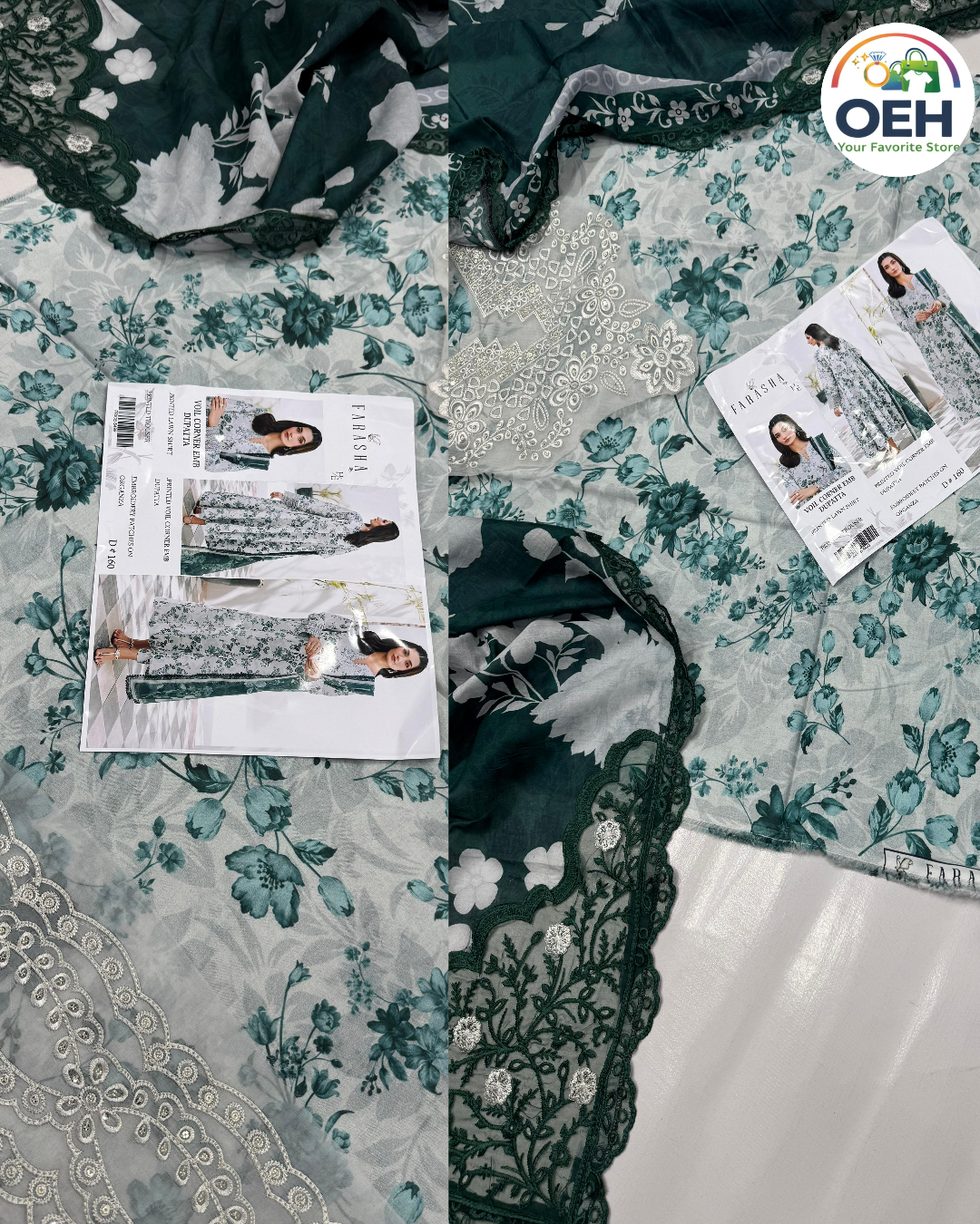 3PCS Suit with Voil Dupatta