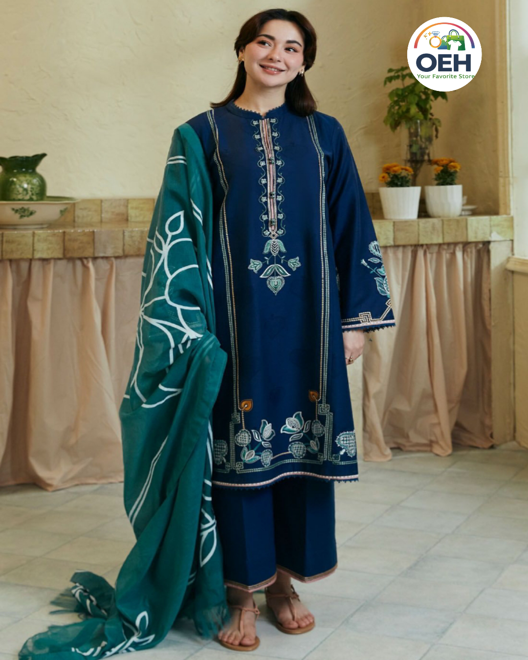 Air jet Lawn Embroidered