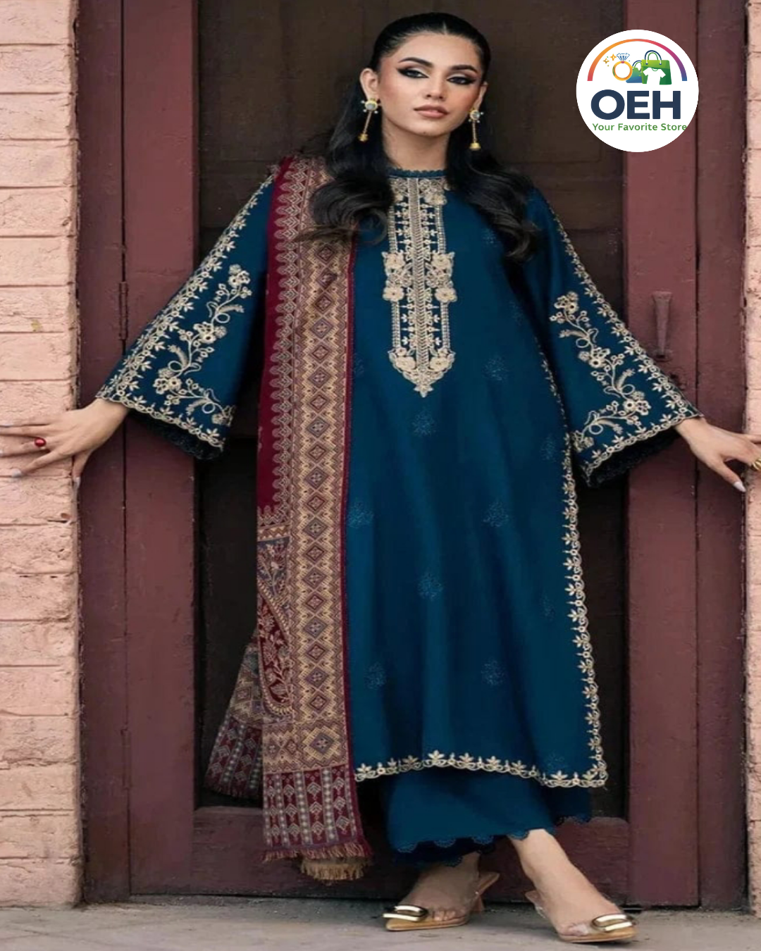 Air jet Lawn Embroidered