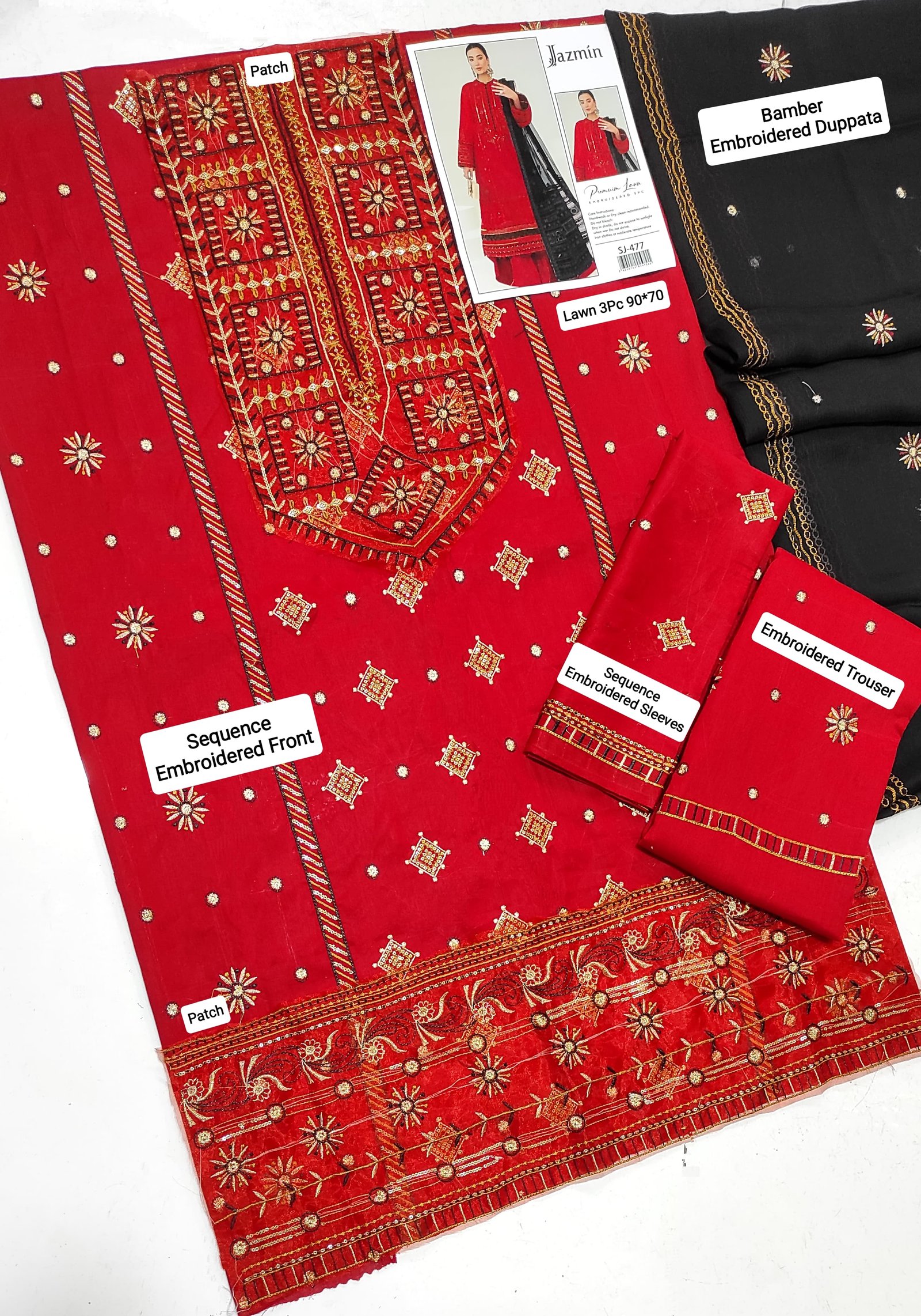 Lawn Chikenkari Embroidered Suit