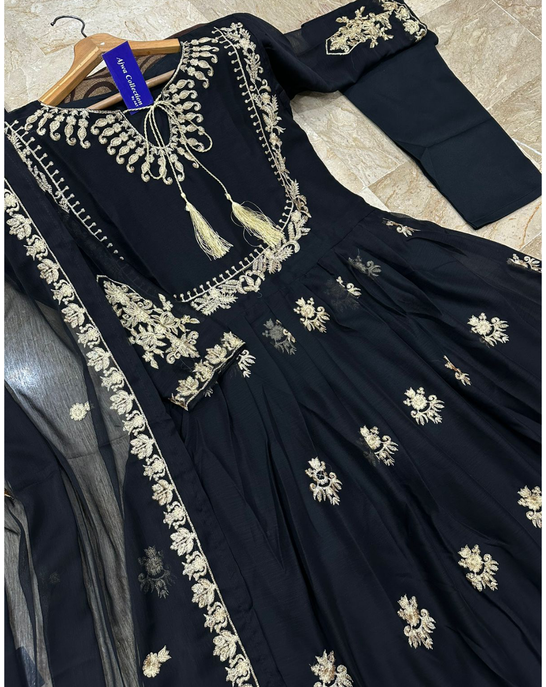 Embroidered Chiffon Maxi