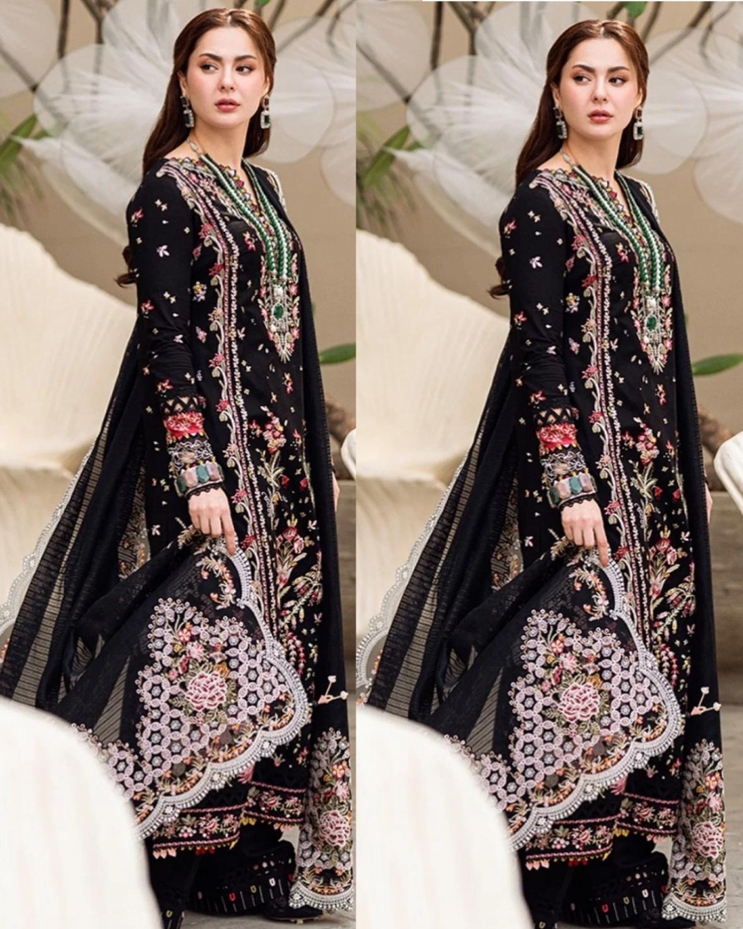 Elegant Black Embroidered Lawn Collection ✨